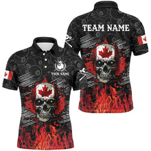 Load image into Gallery viewer, Retro Skull Canadian Flag Patriotic Custom Billiard Shirts For Men, 8 Ball Pattern Billiard Jerseys TDM2227