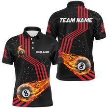 Load image into Gallery viewer, Personalized Ball 8 Fire Racing Road Billiard Jerseys For Men, Best Billiards Shirts For Team |Red TDM2486