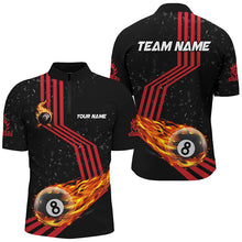 Load image into Gallery viewer, Personalized Ball 8 Fire Racing Road Billiard Jerseys For Men, Best Billiards Shirts For Team |Red TDM2486