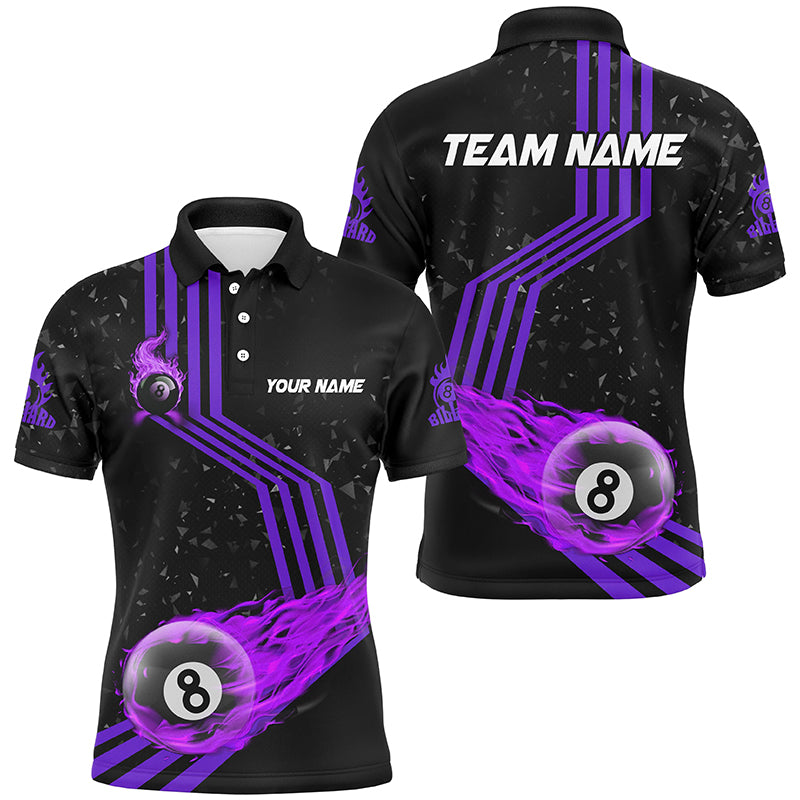 Personalized Ball 8 Fire Racing Road Billiard Jersey For Men Best Billiards Shirts For Team |Purple TDM2488