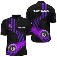 Load image into Gallery viewer, Personalized Ball 8 Fire Racing Road Billiard Jersey For Men Best Billiards Shirts For Team |Purple TDM2488