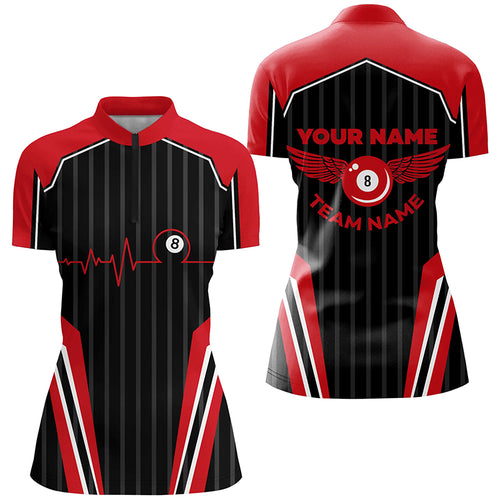 Multicolor Billiard Jerseys Custom Women Quarter-Zip Shirts, Billiard Tournament Team Shirts TDM2498