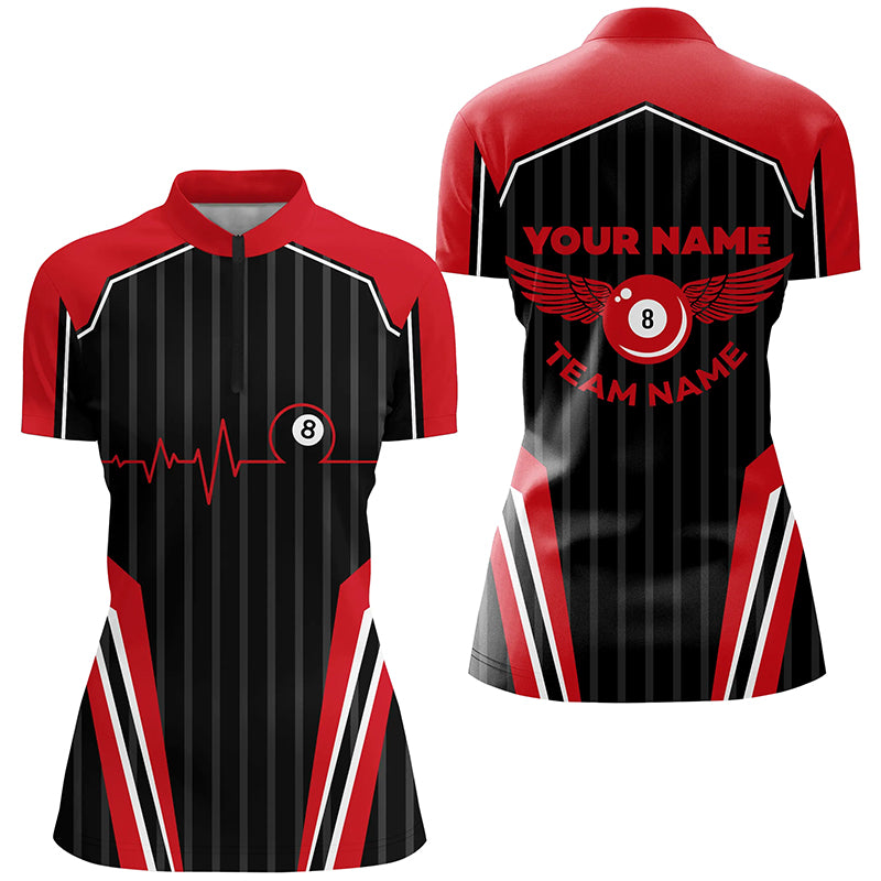 Multicolor Billiard Jerseys Custom Women Quarter-Zip Shirts, Billiard Tournament Team Shirts TDM2498
