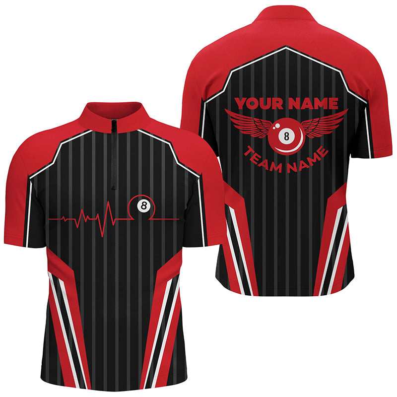 Multicolor Billiard Jersey For Men Custom Billiard 1/4 Zip Shirts, Billiard Tournament Team Shirts TDM2498