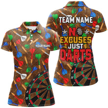 Load image into Gallery viewer, No Excuses Just Darts Custom Colorful Arrow Dart Shirts, Funny Dart Shirts For Women Dart Jerseys TDM2733