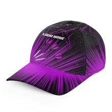 Load image into Gallery viewer, Purple Dart Arrow Lightning Custom 3D Printed Darts Baseball Caps, Personalized Darts Hat Gifts TDM2974