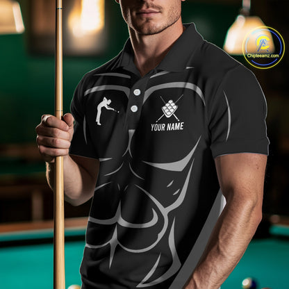 Personalized 9 Ball Pool Team Shirts For Men Custom Billiard Jersey Polo & Quarter Zip TDM5208