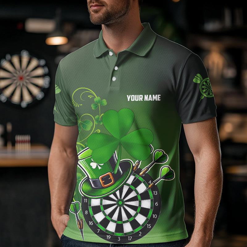 Green Luckiest Shamrock 3D Dartboard Men Dart Shirts Custom St Patrick Day Dart Shirts Team Jerseys TDM3570