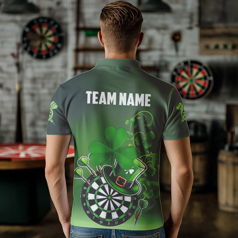 Green Luckiest Shamrock 3D Dartboard Men Dart Shirts Custom St Patrick Day Dart Shirts Team Jerseys TDM3570
