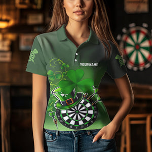 Green Luckiest Shamrock 3D Dartboard Women Dart Shirts Custom St Patrick Day Dart Shirts Team Jerseys TDM3570