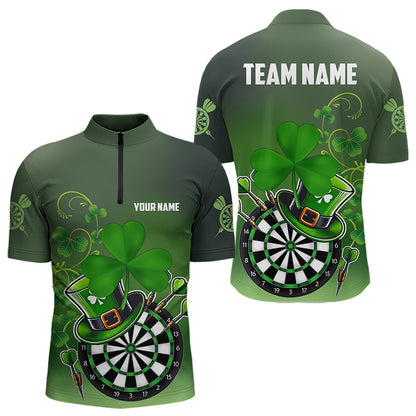 Green Luckiest Shamrock 3D Dartboard Men Dart Shirts Custom St Patrick Day Dart Shirts Team Jerseys TDM3570