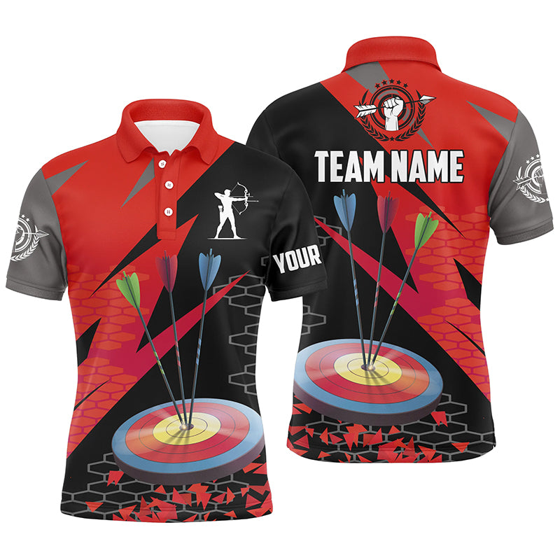 Personalized Archery Arrows 3d Polo Shirts For Men Custom Hunting Bow Archery Jerseys Shirts |Red TDM1235