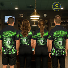 Load image into Gallery viewer, Personalized Green Icy Lightning 8 Ball Pool Women Polo Shirts Custom Billiard Team League Jersey TDM1443