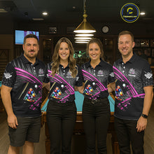 Load image into Gallery viewer, Personalized Billiard Shirts For Men Custom 8 Ball Pool Team Jersey Polo &amp; Quarter Zip | Pink TDM6339