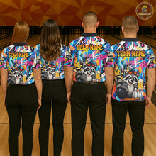 Load image into Gallery viewer, Funny Raccoon Colorful Graffiti Bowling Shirts For Women, Best Bowling Team Jersey Polo &amp; 1/4 Zip TDM6512