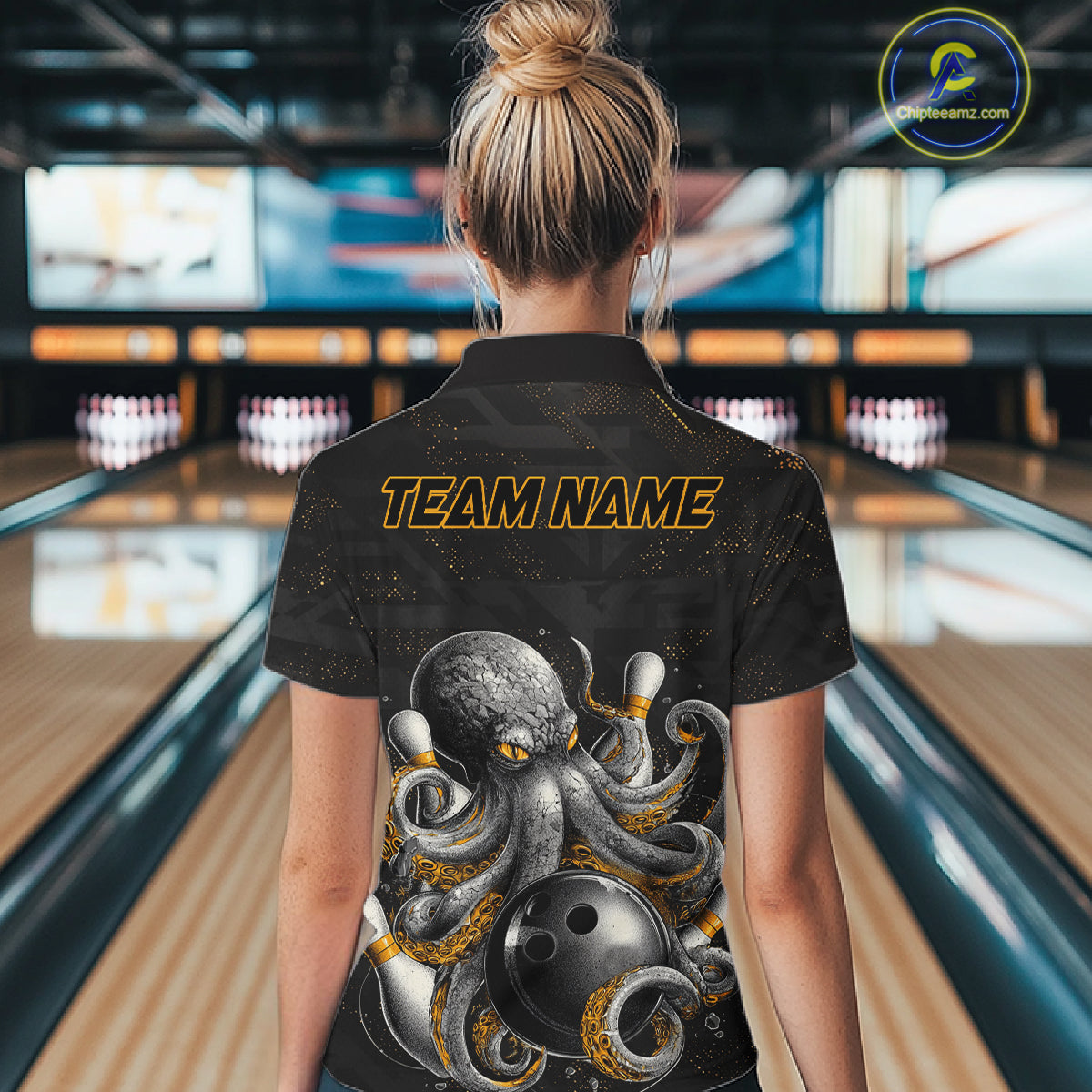Personalized Funny Octopus Bowling Jersey For Women Custom Bowling Team Shirts Polo & Quarter Zip TDM6518