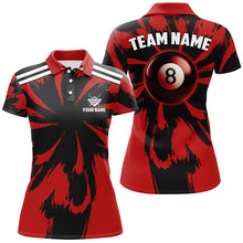 Load image into Gallery viewer, Personalized Funny Storm Red 8 Ball Pool Women Billiard Shirts Custom Unique Team Billiard Jerseys TDM2019