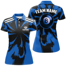 Load image into Gallery viewer, Personalized Funny Storm Blue 8 Ball Pool Women Billiard Shirts Custom Unique Team Billiard Jerseys TDM2020