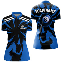 Load image into Gallery viewer, Personalized Funny Storm Blue 8 Ball Pool Women Billiard Shirts Custom Unique Team Billiard Jerseys TDM2020