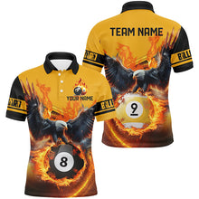 Load image into Gallery viewer, 3D Eagle Flying Custom Fire 8 Ball &amp; 9 Ball Billiard Shirts For Men, Best Team Billiard Jerseys TDM2236