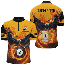 Load image into Gallery viewer, 3D Eagle Flying Custom Fire 8 Ball &amp; 9 Ball Billiard Shirts For Men, Best Team Billiard Jerseys TDM2236