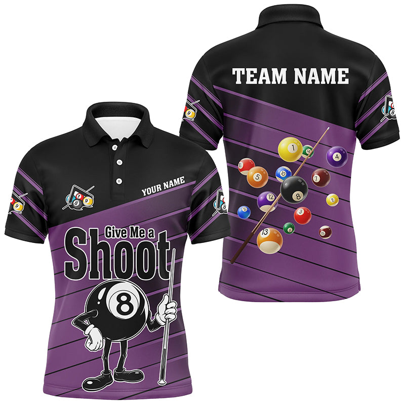 Personalized Purple Give Me A Shoot Billiard Shirts For Men, Funny Saying Billiard Jerseys TDM2989