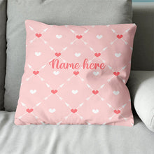 Load image into Gallery viewer, Archery Arrows Custom Name Pink Throw Pillow Best Valentine Pillow Gifts TDM0912