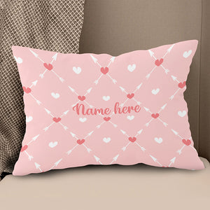 Archery Arrows Custom Name Pink Throw Pillow Best Valentine Pillow Gifts TDM0912