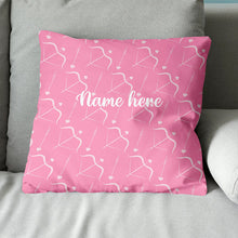 Load image into Gallery viewer, Archery Bows And Arrows Custom Pink Throw Pillows, Valentines Day Gifts TDM0913