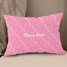 Load image into Gallery viewer, Archery Bows And Arrows Custom Pink Throw Pillows, Valentines Day Gifts TDM0913