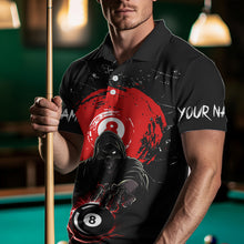 Load image into Gallery viewer, Black And Red Grunge Death Skeleton 8 Ball Billiard Shirt For Men Custom Cool Billiard Team Jersey TDM3433