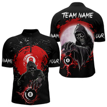 Load image into Gallery viewer, Black And Red Grunge Death Skeleton 8 Ball Billiard Shirt For Men Custom Cool Billiard Team Jersey TDM3433