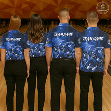 Load image into Gallery viewer, Funny Blue Grim Reaper Galaxy Bowling Shirt For Men Custom Bowling Team Jersey Polo &amp; 1/4 Zip TDM6079