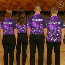 Load image into Gallery viewer, Funny Purple Grim Reaper Galaxy Bowling Shirt For Women Custom Bowling Team Jersey Polo &amp; 1/4 Zip TDM6080