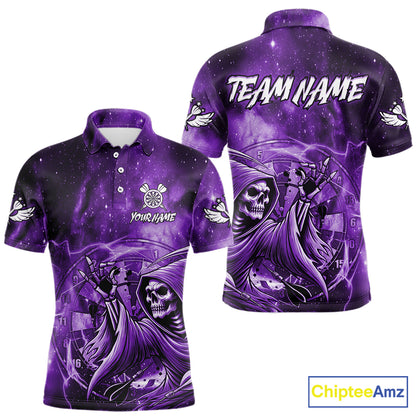 Purple Grim Reaper Dart Shirt With Pocket Option For Men Custom Darts Jersey TDM6083