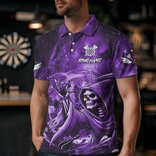 Load image into Gallery viewer, Purple Grim Reaper Dart Shirt With Pocket Option For Men Custom Darts Jersey TDM6083