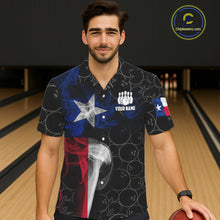 Load image into Gallery viewer, Personalized Texas Flag Smoke Hawaiian Bowling Shirt For Women, Patriotic Bowling Team Jersey TDM6088