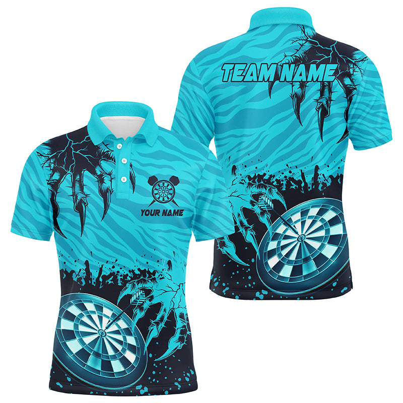 Funny Claw Dartboard Turquoise 3D Printed Men Darts Polo Shirts Custom Team League Darts Shirts TDM1459