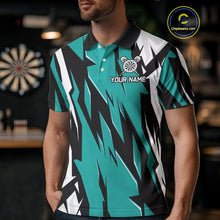 Load image into Gallery viewer, Turquoise Darts Jerseys For Men Custom Darts Team Shirts Polo &amp; Quarter Zip, Darts Clothing TDM4008
