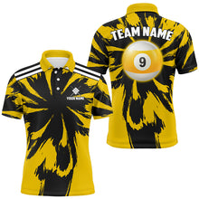 Load image into Gallery viewer, Personalized Funny Storm Yellow 9 Ball Pool Men Billiard Shirts Custom Unique Team Billiard Jerseys TDM2026