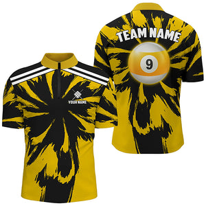 Personalized Funny Storm Yellow 9 Ball Pool Men Billiard Shirts Custom Unique Team Billiard Jerseys TDM2026