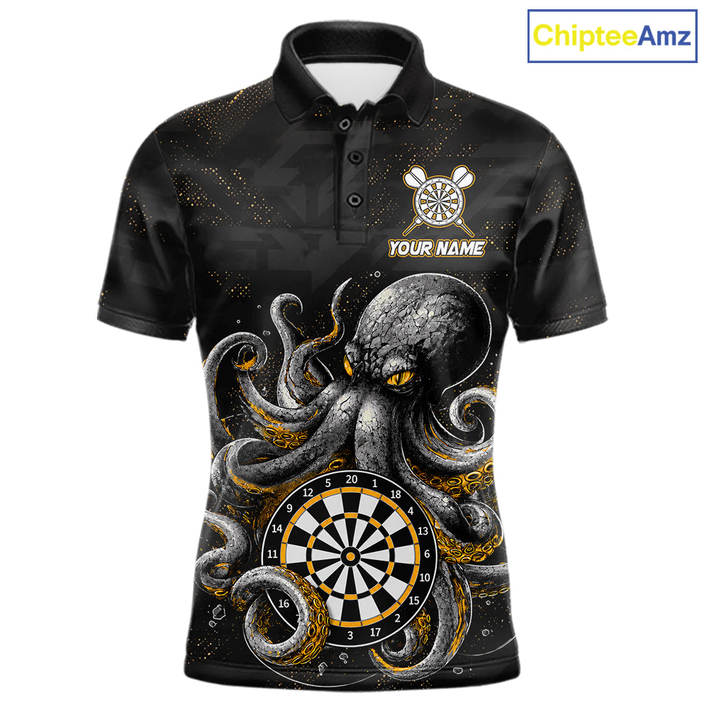 Personalized Funny Octopus Darts Shirts For Men Custom Darts Team Jersey Polo & Quarter Zip TDM7521