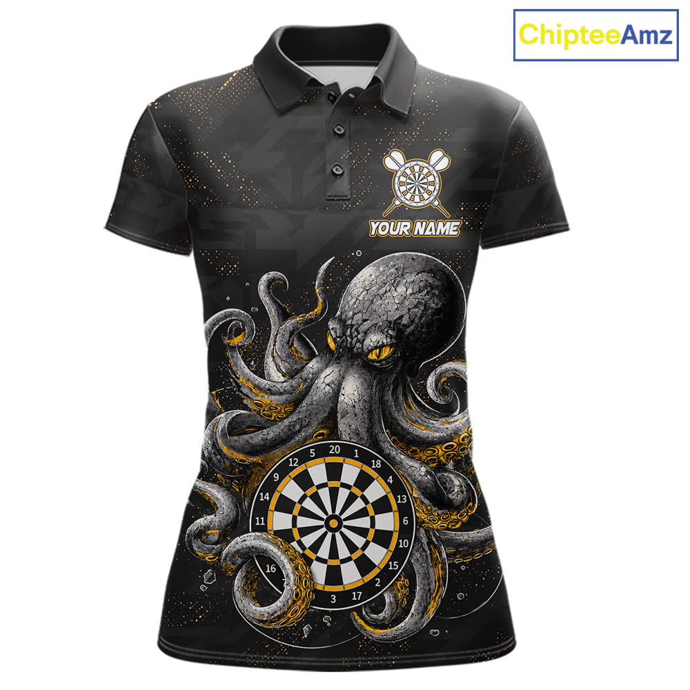 Personalized Funny Octopus Darts Shirts For Women Custom Darts Team Jersey Polo & Quarter Zip TDM7521