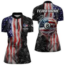 Load image into Gallery viewer, Personalized American Flag Smoke Flag Billiard Jersey, Patriotic 8 Ball Pool Billiard Team Shirts TDM3235