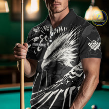 Load image into Gallery viewer, Custom White And Black 8 Ball Pool Eagle Paint Billiard Shirts For Men Team League Billiard Jersey TDM5473