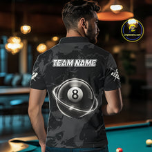 Load image into Gallery viewer, Custom White And Black 8 Ball Pool Eagle Paint Billiard Shirts For Men Team League Billiard Jersey TDM5473