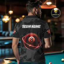 Load image into Gallery viewer, Custom Red And Black 8 Ball Pool Eagle Paint Billiard Shirts For Men Team League Billiard Jersey TDM5474