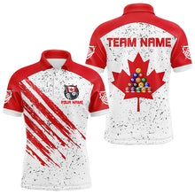 Load image into Gallery viewer, White Grunge Canada Flag Custom Billiard Shirts For Men, Patriotic Team Player Pool Jerseys TDM3435