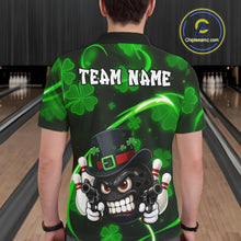Load image into Gallery viewer, Personalized St Patrick Day Bowling Shirt For Men, Funny Shamrock Luckiest Bowling Team Jersey TDM5746