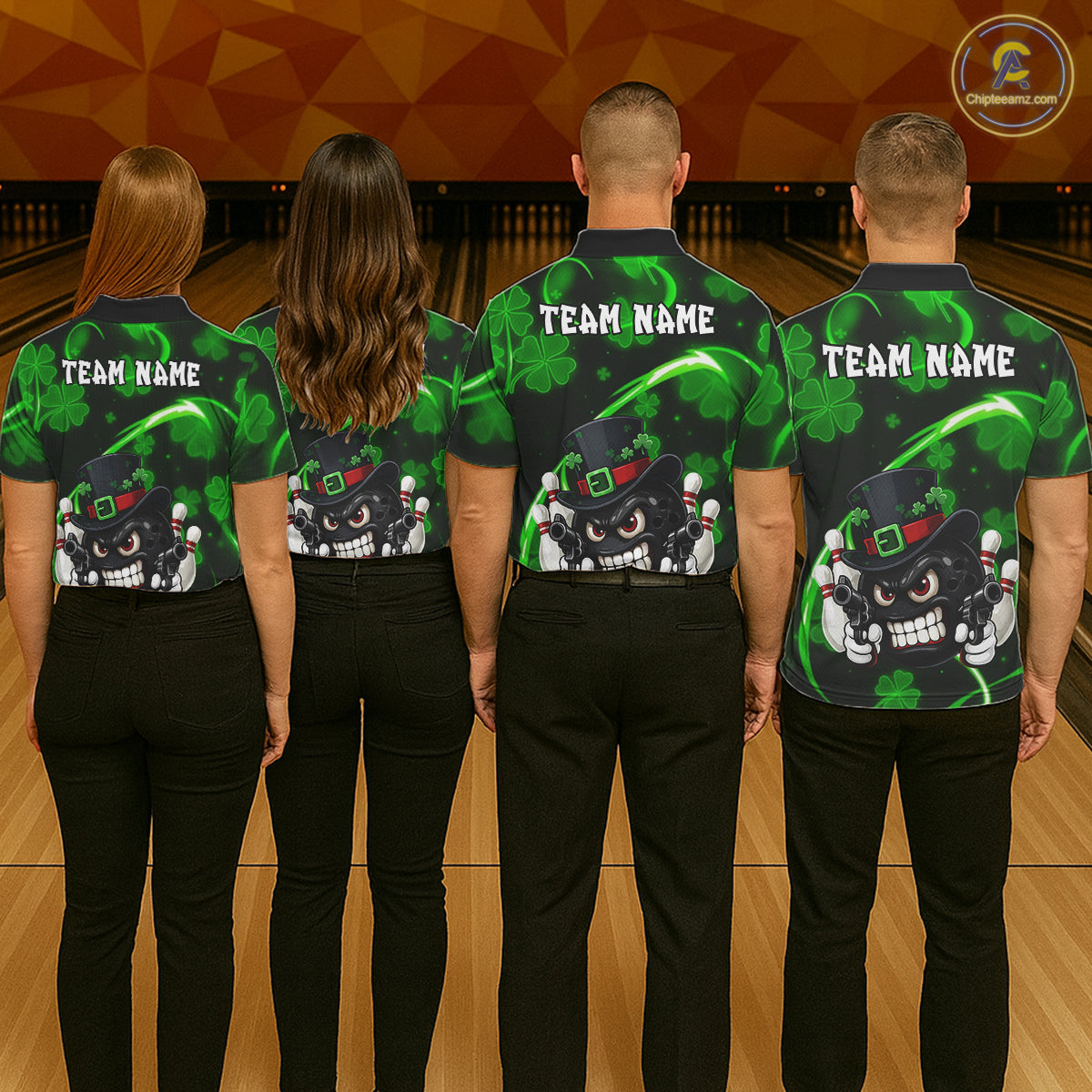 Personalized St Patrick Day Bowling Shirt For Men, Funny Shamrock Luckiest Bowling Team Jersey TDM5746